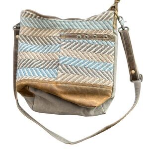 Myra Bag Women's Blue Shoulder Bag‎ with Stud Detailing and Zip Closure